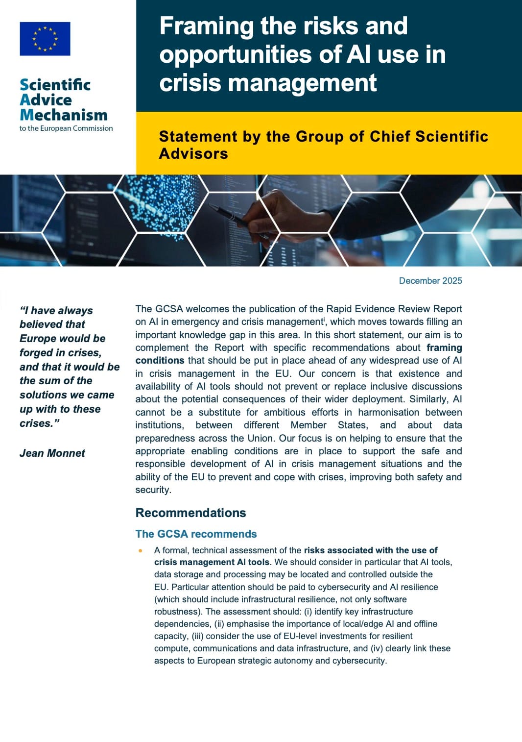 Artificial Intelligence in Emergency and Crisis Management – Scientific ...