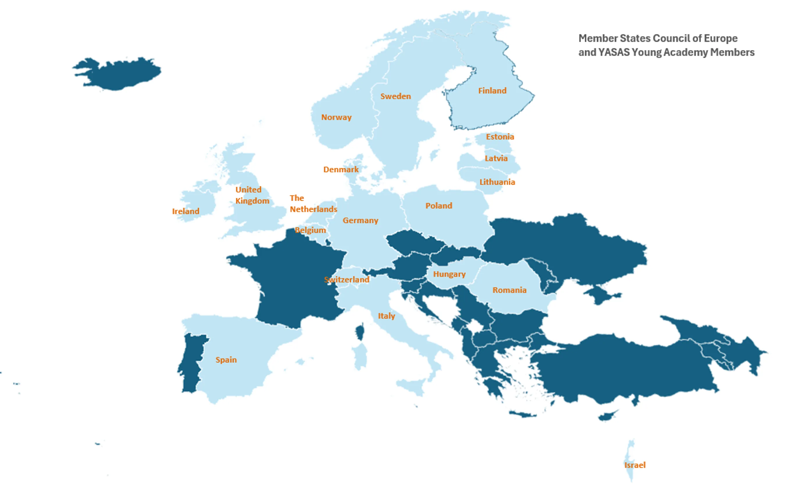 Figure 7: Council of Europe member states and YASAS members